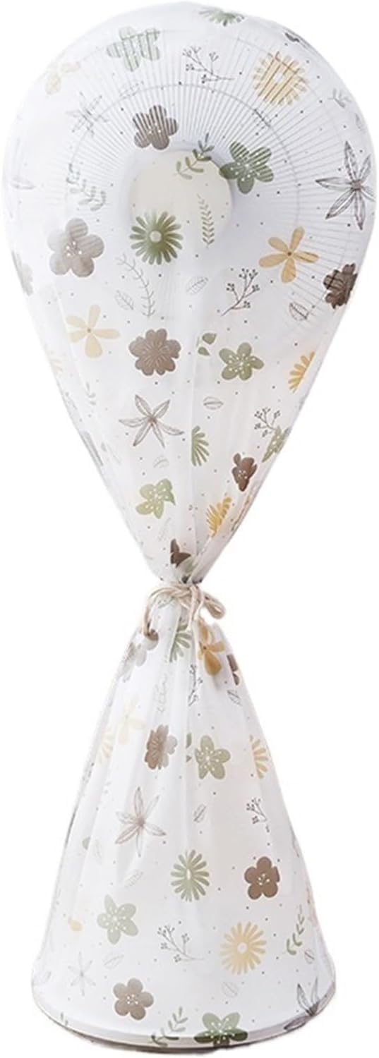 Floor/Desk Fan Covers Outdoor Waterproof Dust PEVA Material Full-Cover Strap Design Easy to Install Storage Protective Cover New Home Gift(145cm,Flowers)