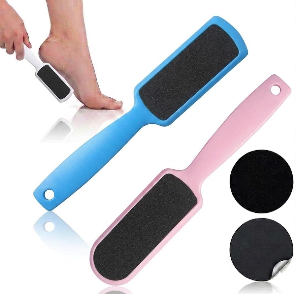 Pedicure Foot File Callus Remover, Double-Sided Course Fine Foot File Board Exfoliating Scrub and Callus Remover for Dead Skin - Dry or Wet - 1P- MULTICOLOR