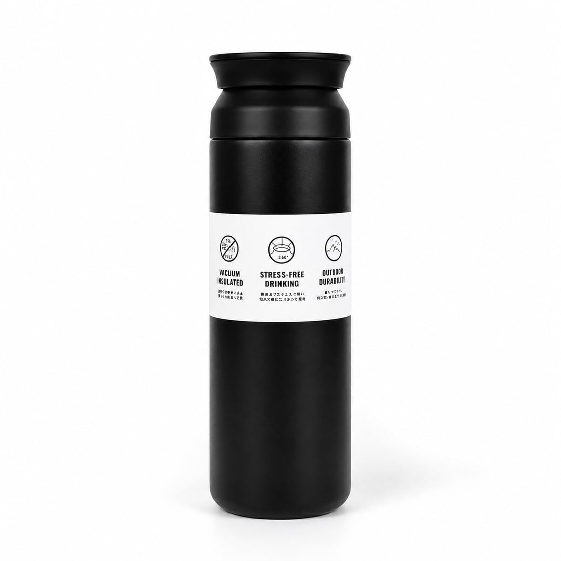 Stainless Steel Water Bottle 500ml – Insulated Flask, Leak-Proof Coffee Tumbler for Work, School & Gym, Hot & Cold Drinks (Black)
