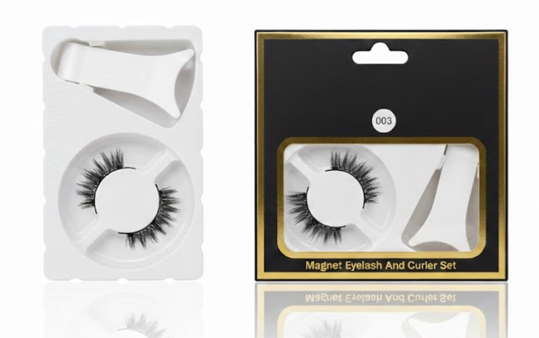 Magnetic Eyelashes - No Glue, Dual Applicator, Reusable, Waterproof, Soft Full Eye False Lashes (N03)