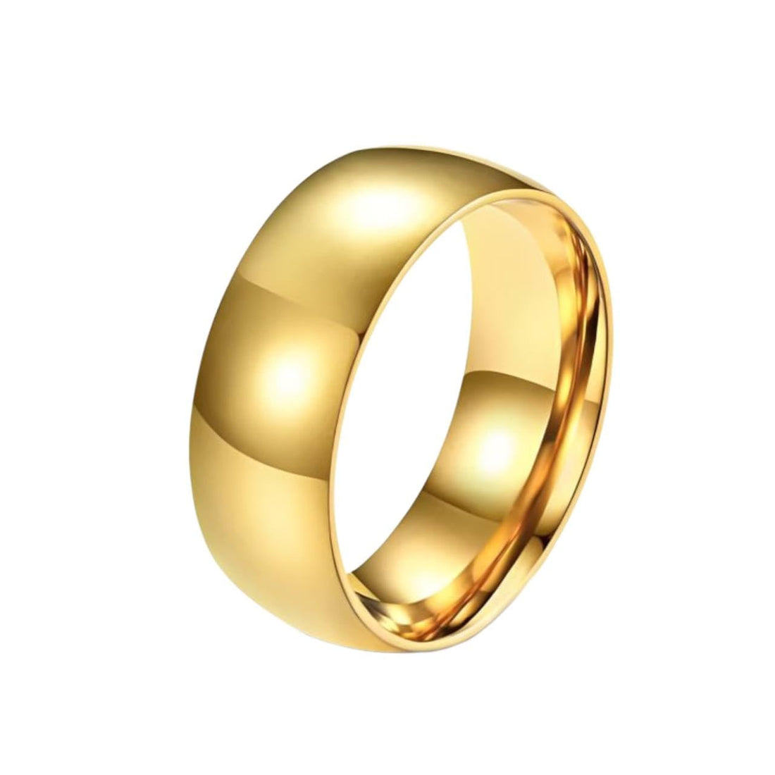 Simple Width Gold Color Couple Band Ring Fashion Wedding Finger Ring For Women Jewelry Gifts