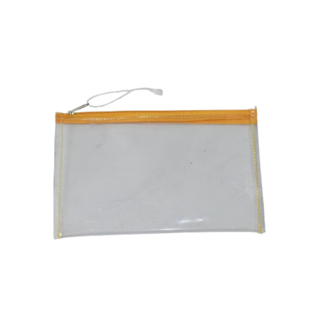 Transparent Pencil Case, Multi-coloured Zipper, Zipper Closure, 20 x 8 x 3 cm (Mustard)