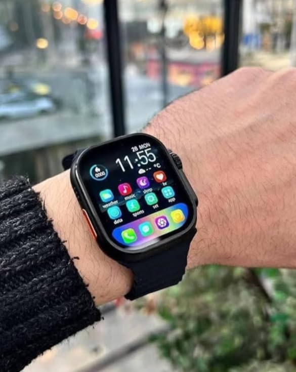Smart Watch X8 Ultra Max(X8 ultra max) NFC Call Bluetooth with Wireless Charging System Support Arabic and English Language HD Touch Screen (Black)