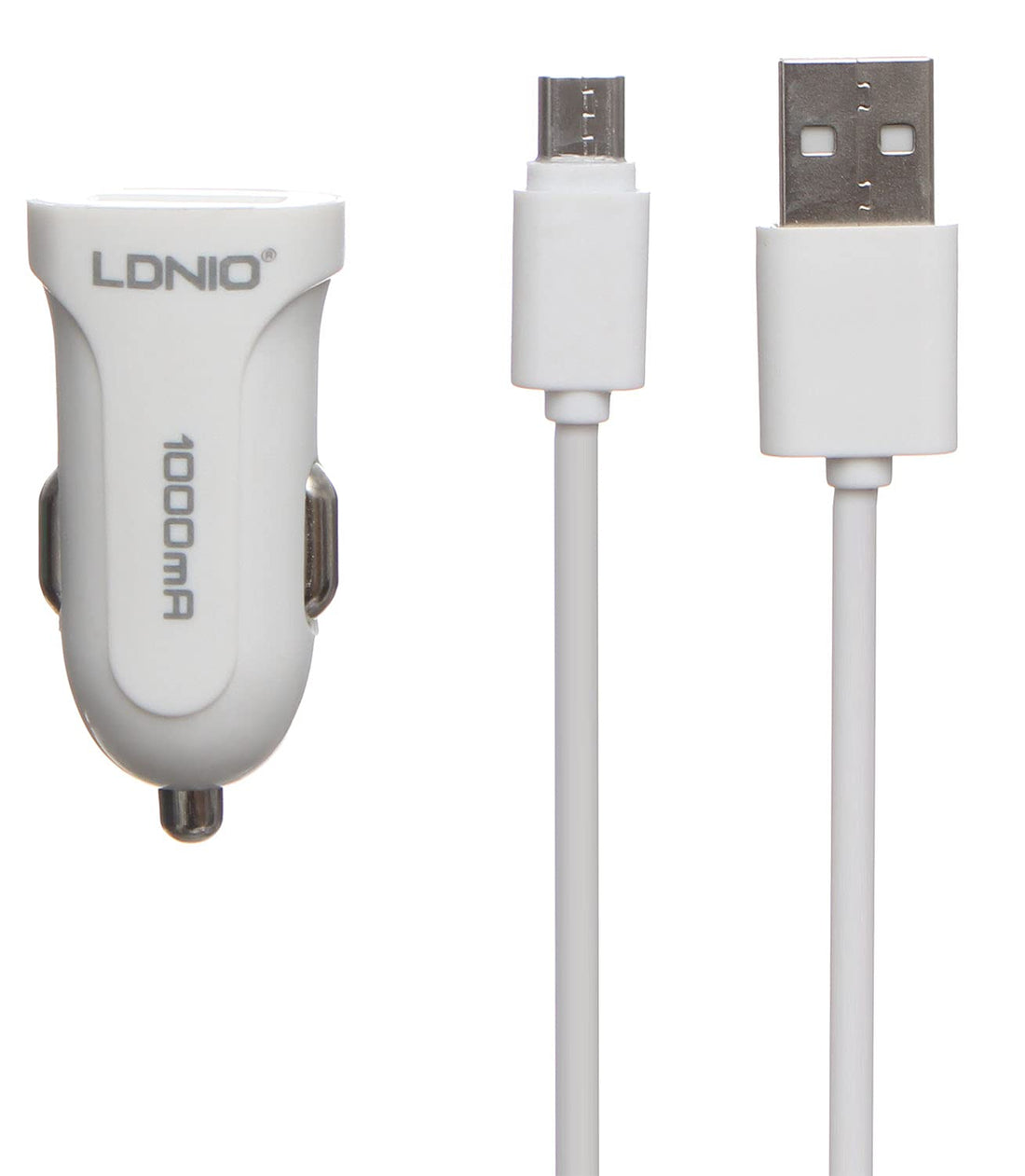 Ldnio DL-C17 Car Charger with Android Cable, White