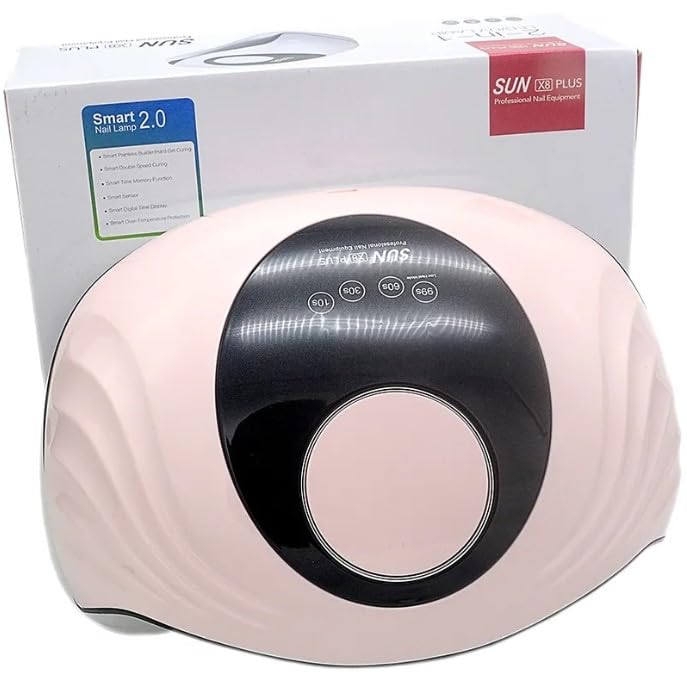 Nail Dryer Led UV Lamp, 120W LED UV Nail Lamp - Nail Dryer for Salon Gel Polish Manicure Tool, sun x8 plus (Pink)