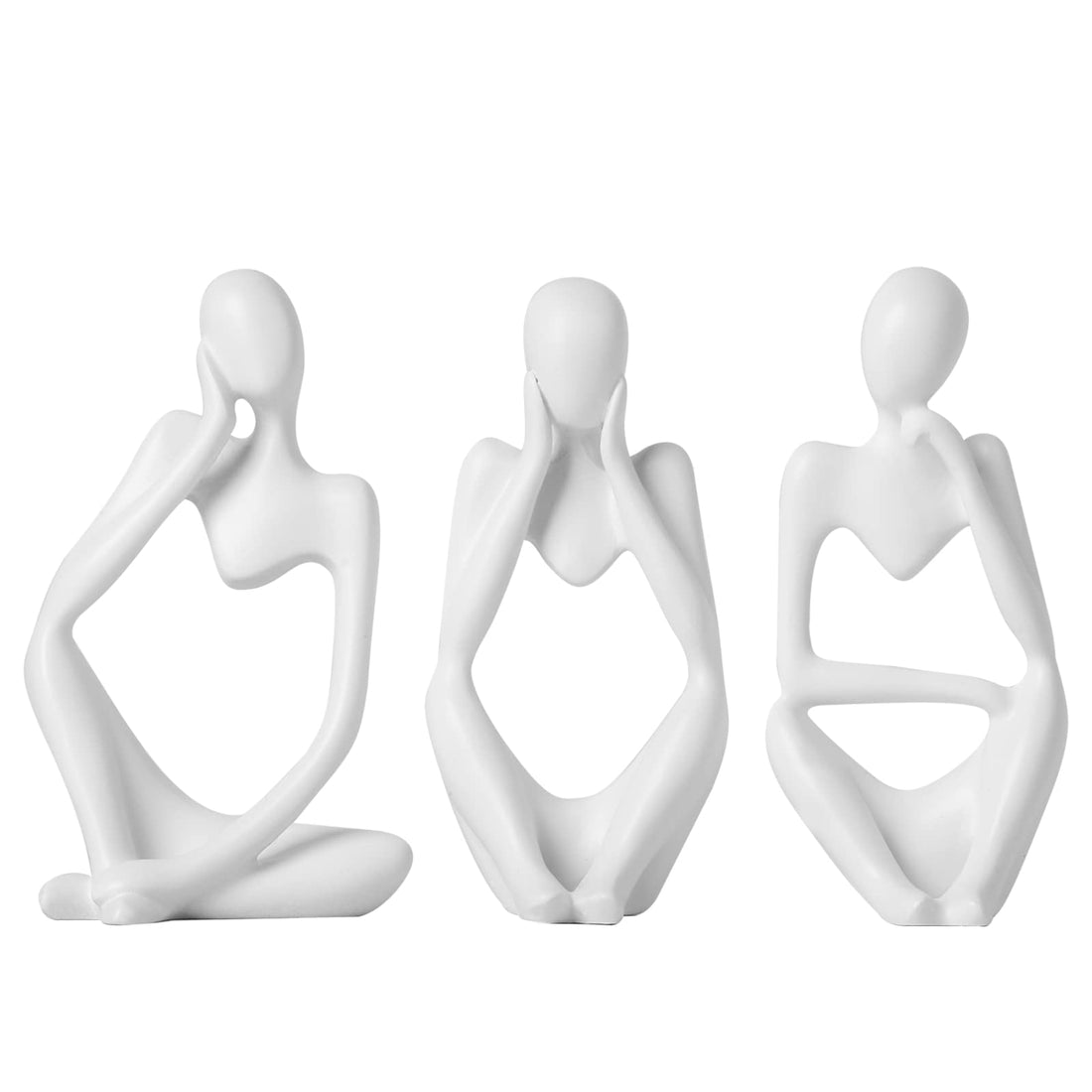 XSMXLNKWL White Thinker Resin Statue - 3 Pieces