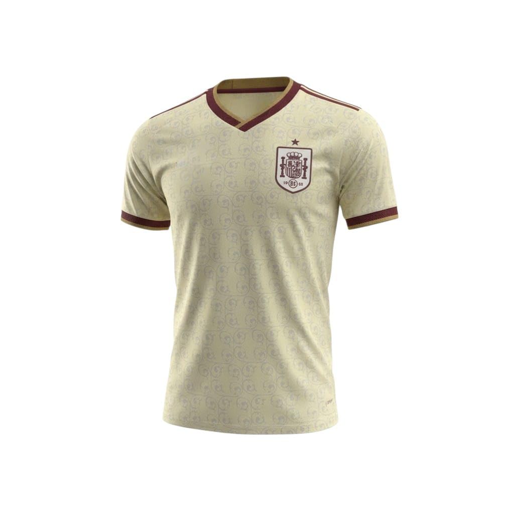 2026 Spain Inspired Football Jersey – Off White Premium Quality – Adult Unisex