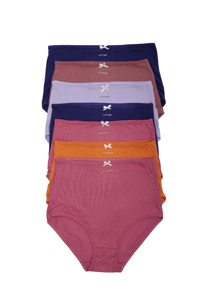 CARINA Womens Pack of 7 Colored Full Brief Panties Briefs
