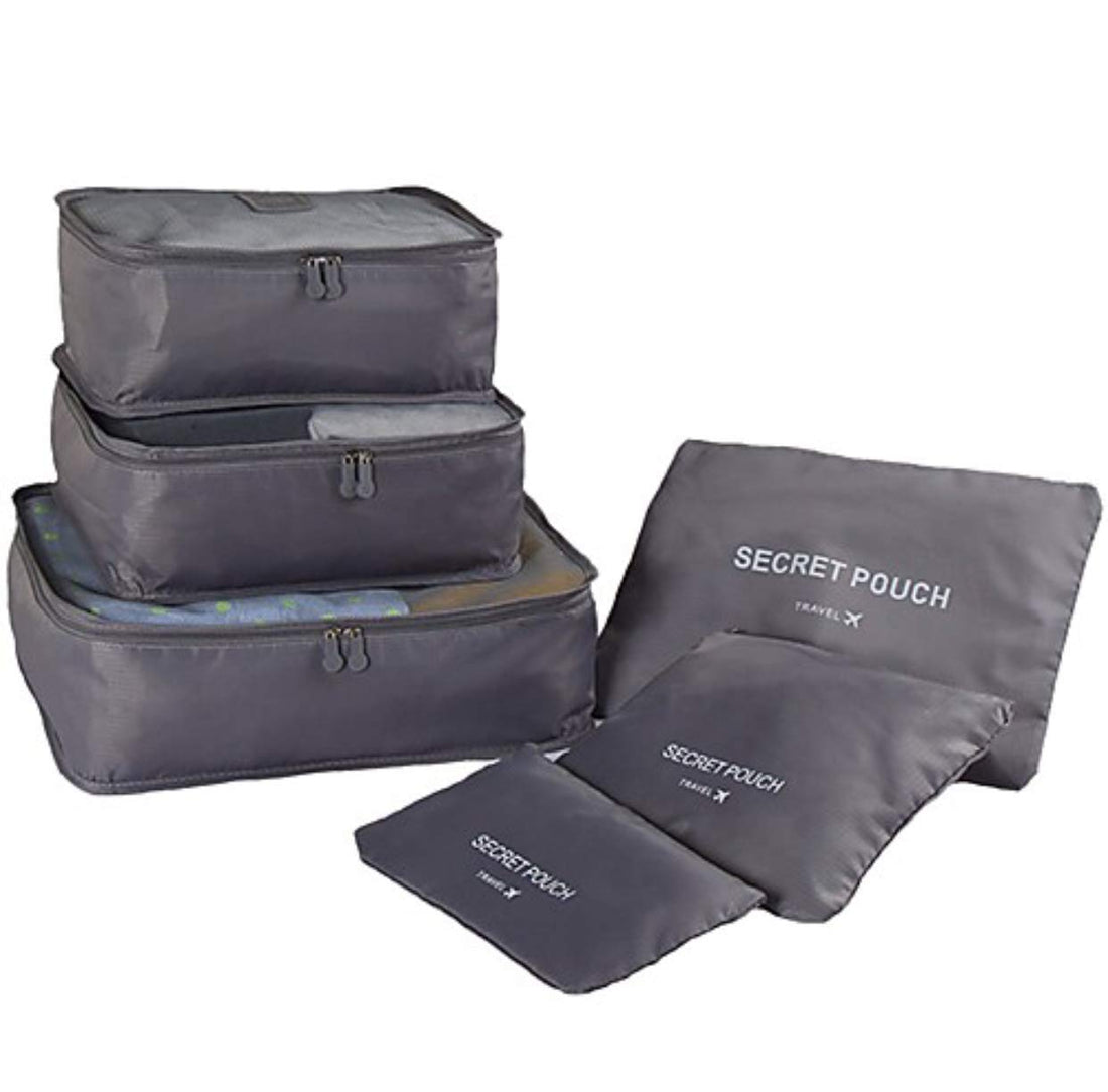 Other Set of 6 Travel Packing Organizer Bag Waterproof Dust Proof Foldable