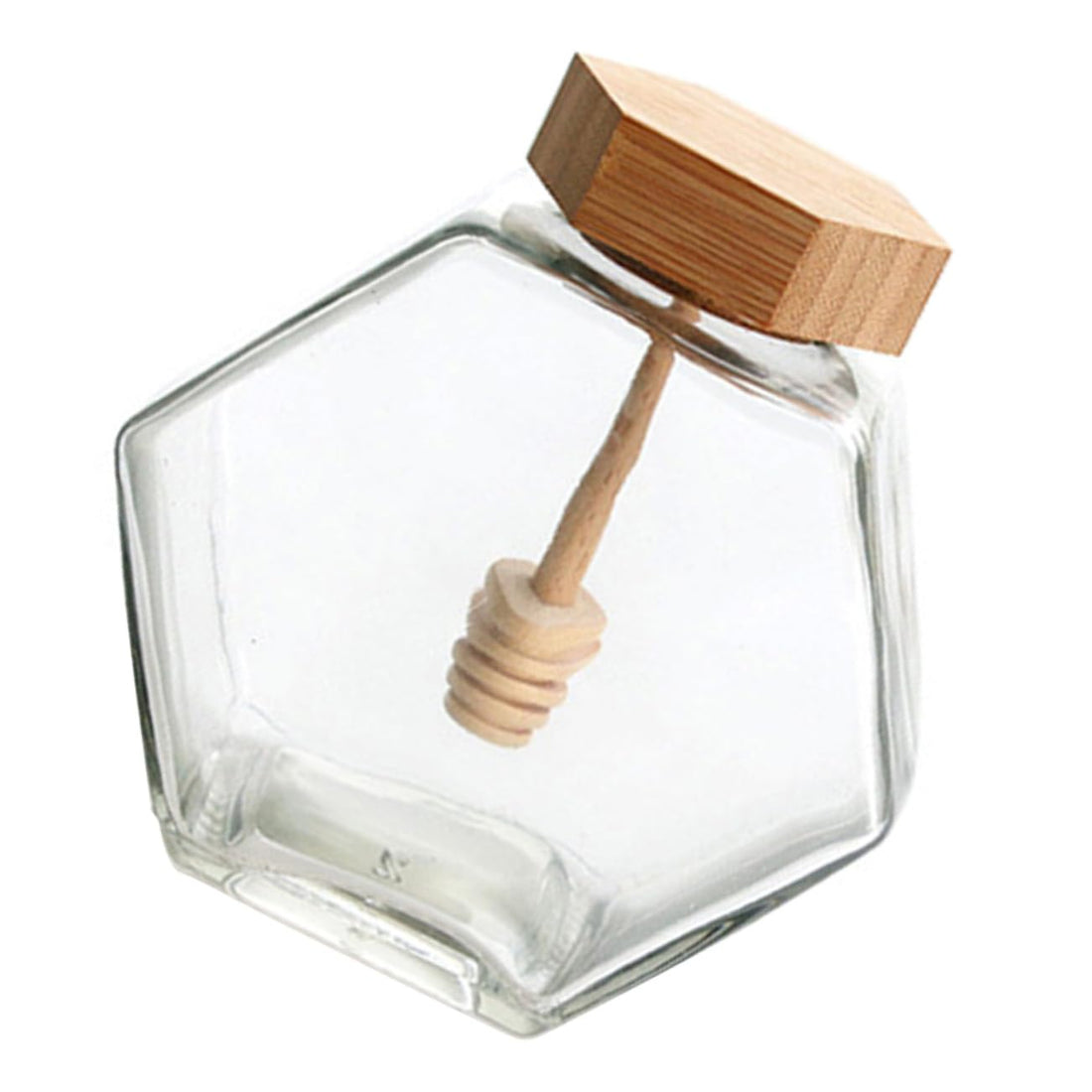 Ciieeo Honey Pot Glass Jar with Lid Syrup Honey Stick Terrariums Clear Honey Container Small re-usable