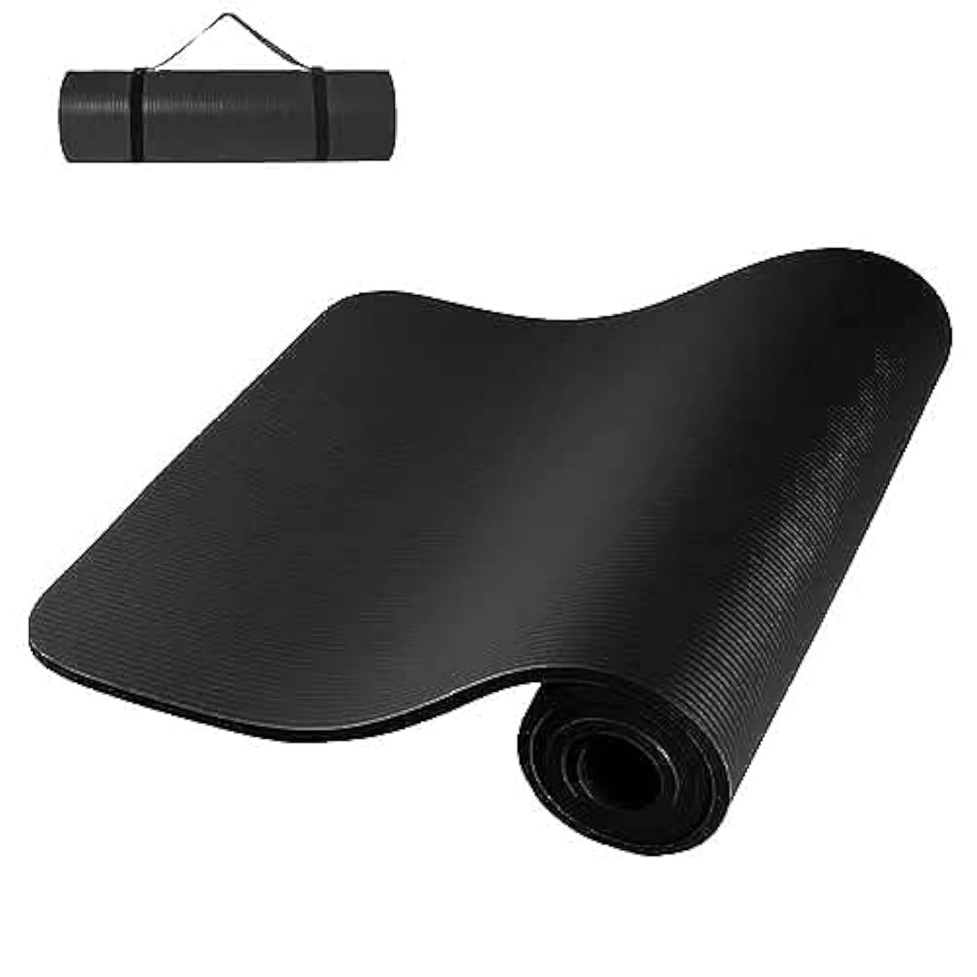 Foldable Exercise Yoga Mat 10mm - Black