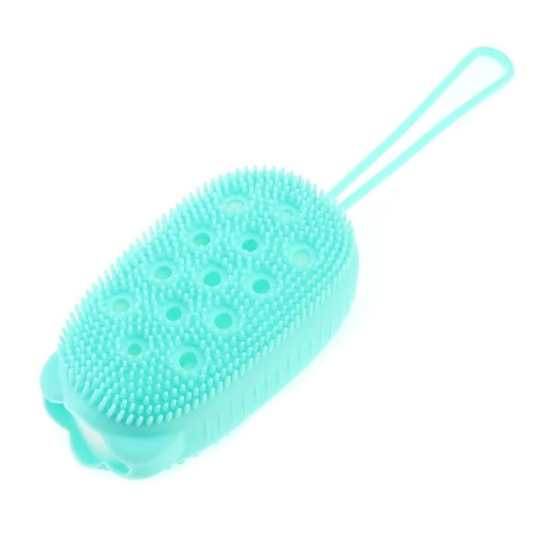 Double Sided Silicone Body Scrubber Brush - Shower Brush for Men and Women, Body Scrubber Massage Brush, for Ultra Clean Bath Sponge, Exclusively Available in Al-Israa (Green)