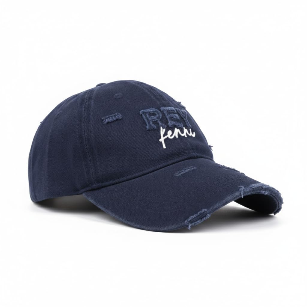 Unisex Youth Fashion Cap - Casual Embroidered Distressed Cut Cap - Multi Color
