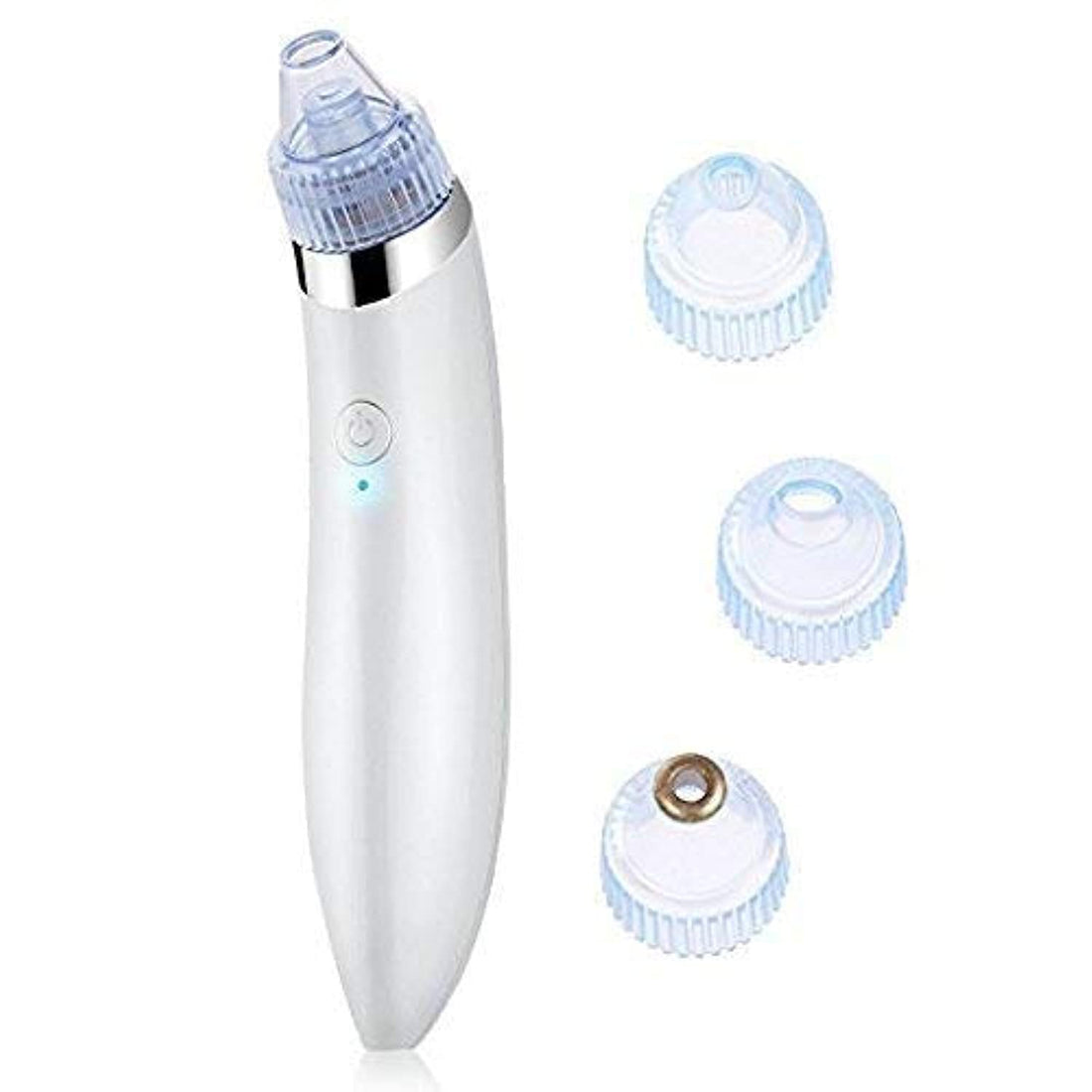 ROZKEY Enterprise Electric Microdermabrasion Derma Suction Blackhead Cleaning Remover Vacuum Tool Machine for Pimple Sucker and Facial Cleanser Device for Pores Acne Nose Skin (White)