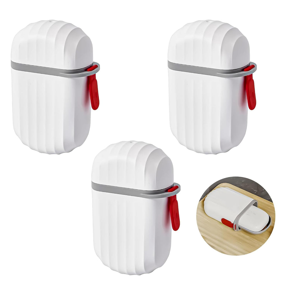 Oblivion Travel Soap Box 3 Pc- Double Layer Air Tight Holder with Secure Seal and Non Leak Design, Stylish and Pracatical Soap Holder for Multipurpose Uses Bathroom, Hiking, Travel and Camping