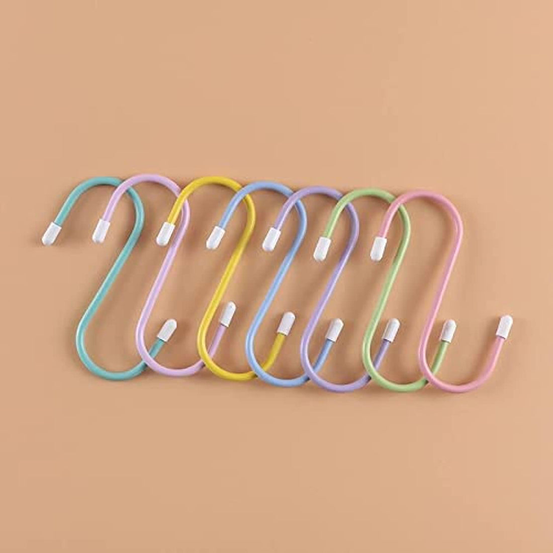 Generic 7 Pieces Colorful Metal S Hook, 3in, Multicolor, Wall Mount