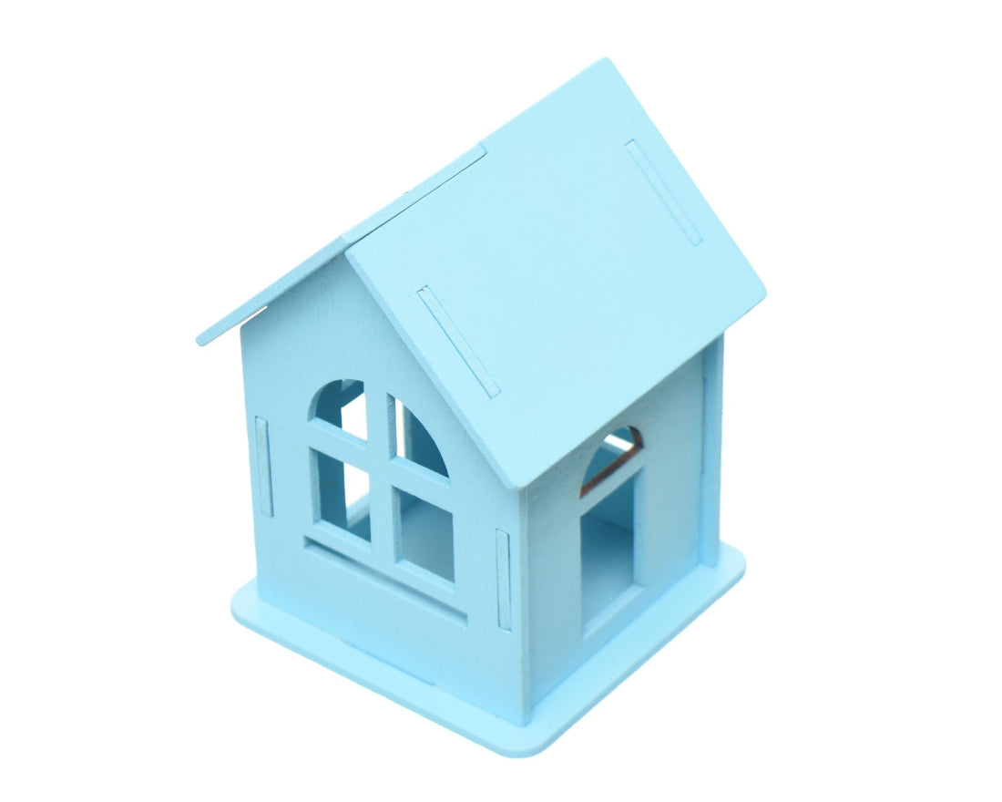 Elmaayergy 123 Small Wooden House For Colouring Suitable For classroom, Homeschooling, And Individual Study Environments