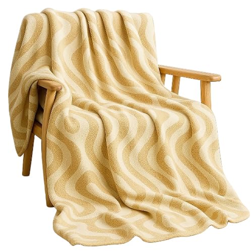 Snooze, Double face Light blanket, 180 * 220 cm, Beige waves design
