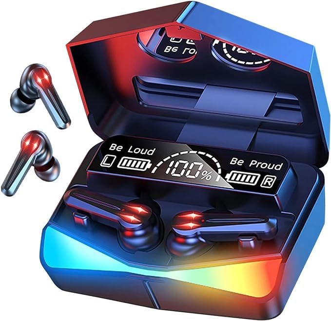M28 Wireless Earbuds T.WS Bluetooth 5.1 Gaming Monster Earphones | Touch Control Headphones Microphone Mirror Screen Mini LED Display - Excellent Sound Ensure Fast & Stable Connection