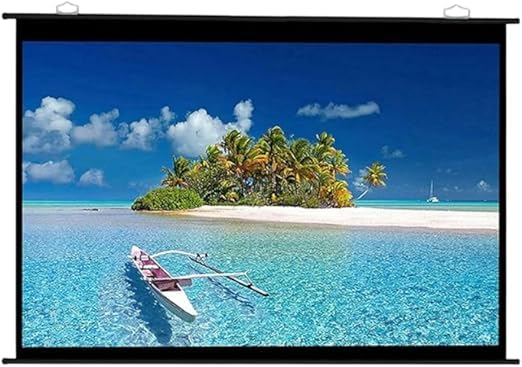 Portable Projector Screen, 254 cm, 16:9 HD, Matte PVC, Foldable Wrinkle-Free, White with Black Border, for Indoor Outdoor Home Cinema and Office, 220x120 cm