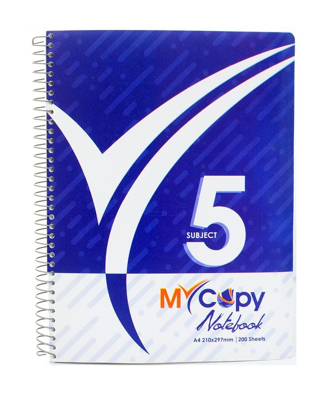 3A Spiral Notebook 200 Sheets 60 Gram 5 Subject A4 21X29 cm - Blue