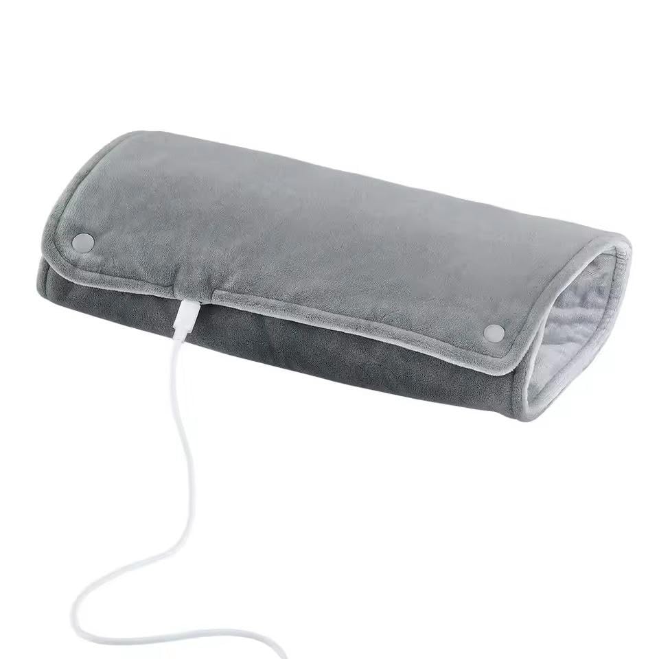 USB Heating Pad 5V Portable Electric Heat Pad 30x60cm, Washable Soft Heating Wrap for Back, Neck & Menstrual Pain Relief, Constant 55°C Heat Therapy for Home, Office & Travel (Gray (one pack))