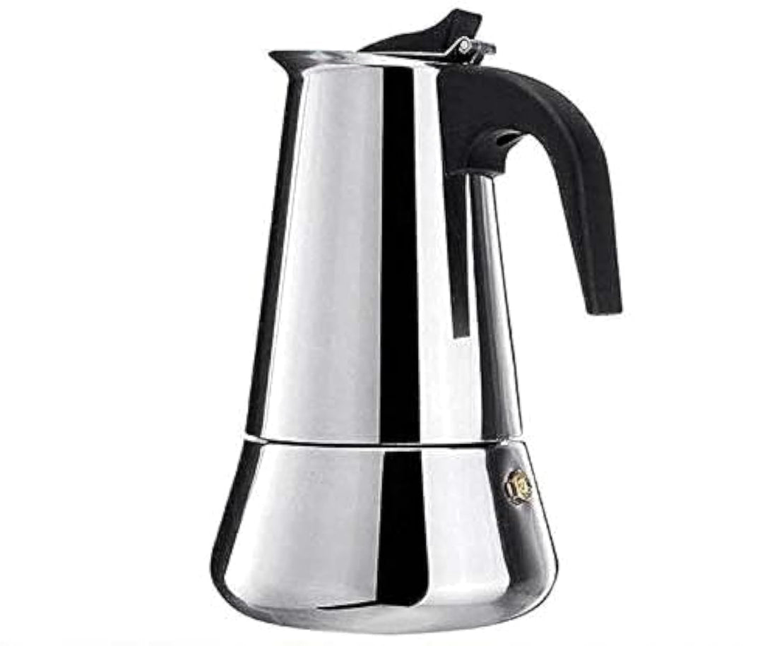 Stainless Steel Moka Espresso Maker- Percolator Cafetiere - 6 Cup