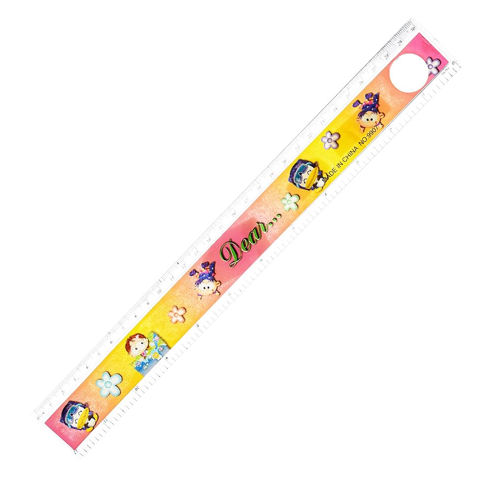 Elmaayergy Plastic Ruler 30CM With Magnifying Glass With Durable Material, Suitable For School And Home