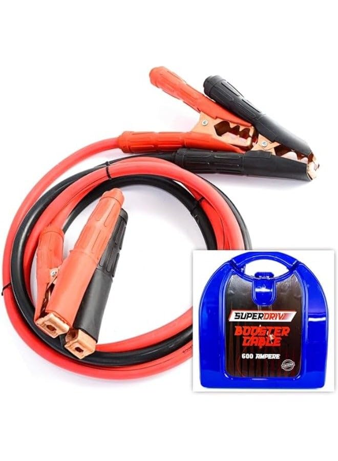 CGS SuperDrive 600 Amp Car Battery Cables to jumpstart a dead and weak battery with blue plastic box