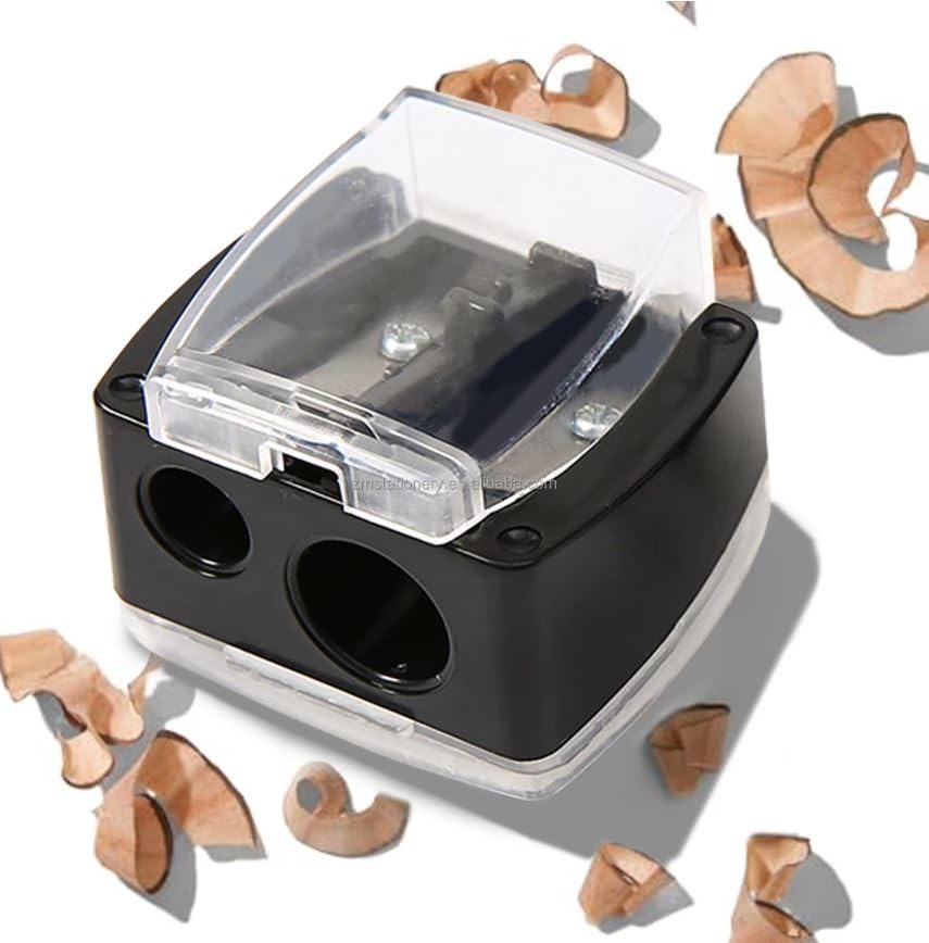 EYE PENCIL SHARPENER - Discover a portable makeup sharpener with lid that is perfect for sharpening lips, eyebrows, and eye pencils-MULTI COLOR