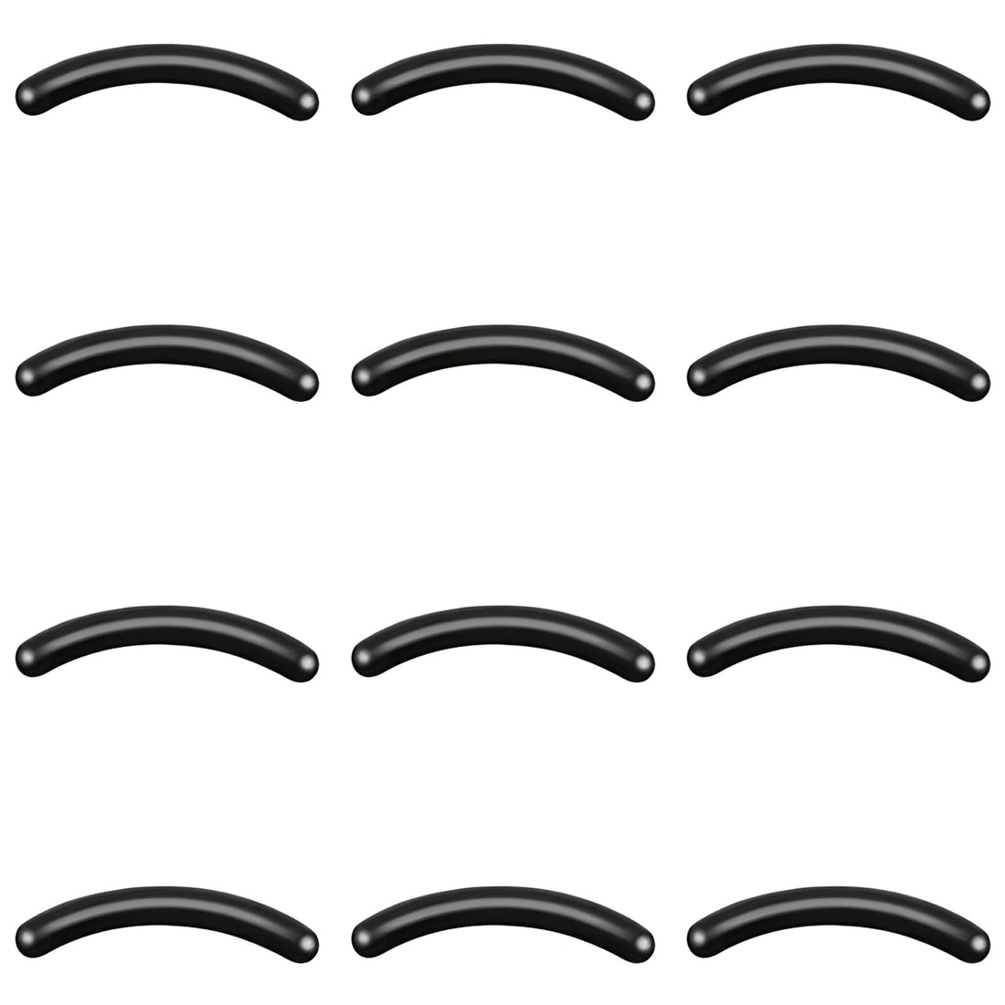 12PCS Eyelash Curler Refill Pads Silicone Rubber Curler Replacement Refill Pad Universal Lash Curler Refill Pads for Eyelash Curler, Black