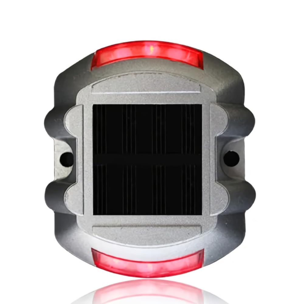 Waterproof Metal Solar LED Flash Light (Red)