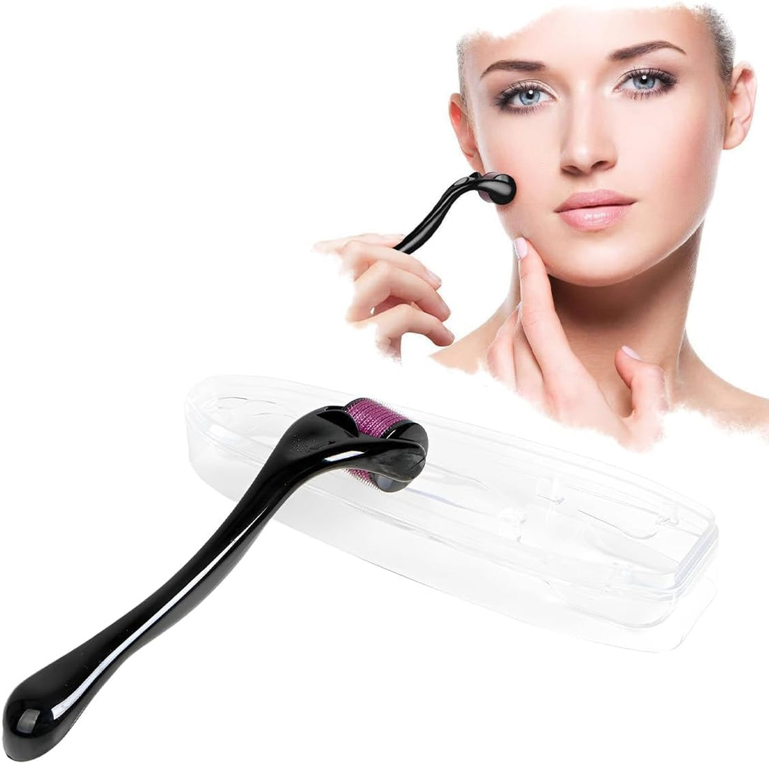 Derma Roller, 540 Needle Cross-Line Derma Roller for Anti-Aging Skin Regeneration, Start Enjoying the Benefits of Younger (1 mm)