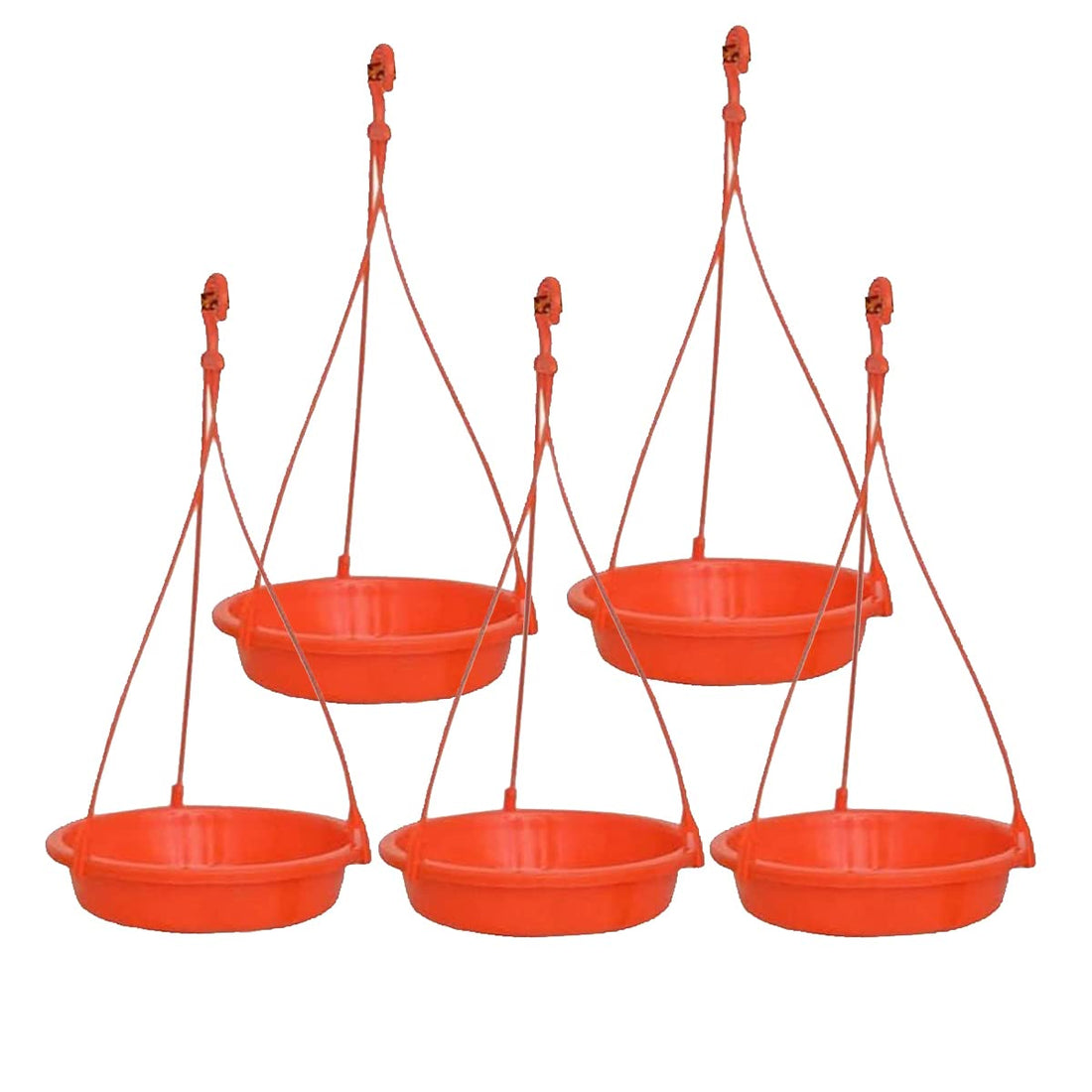 Hanging Bird Water, Food Feeder, Baths Tray, Great for Outdoors, Backyard, Garden, Balcony and Railing Grill (Large, Pack of 5)
