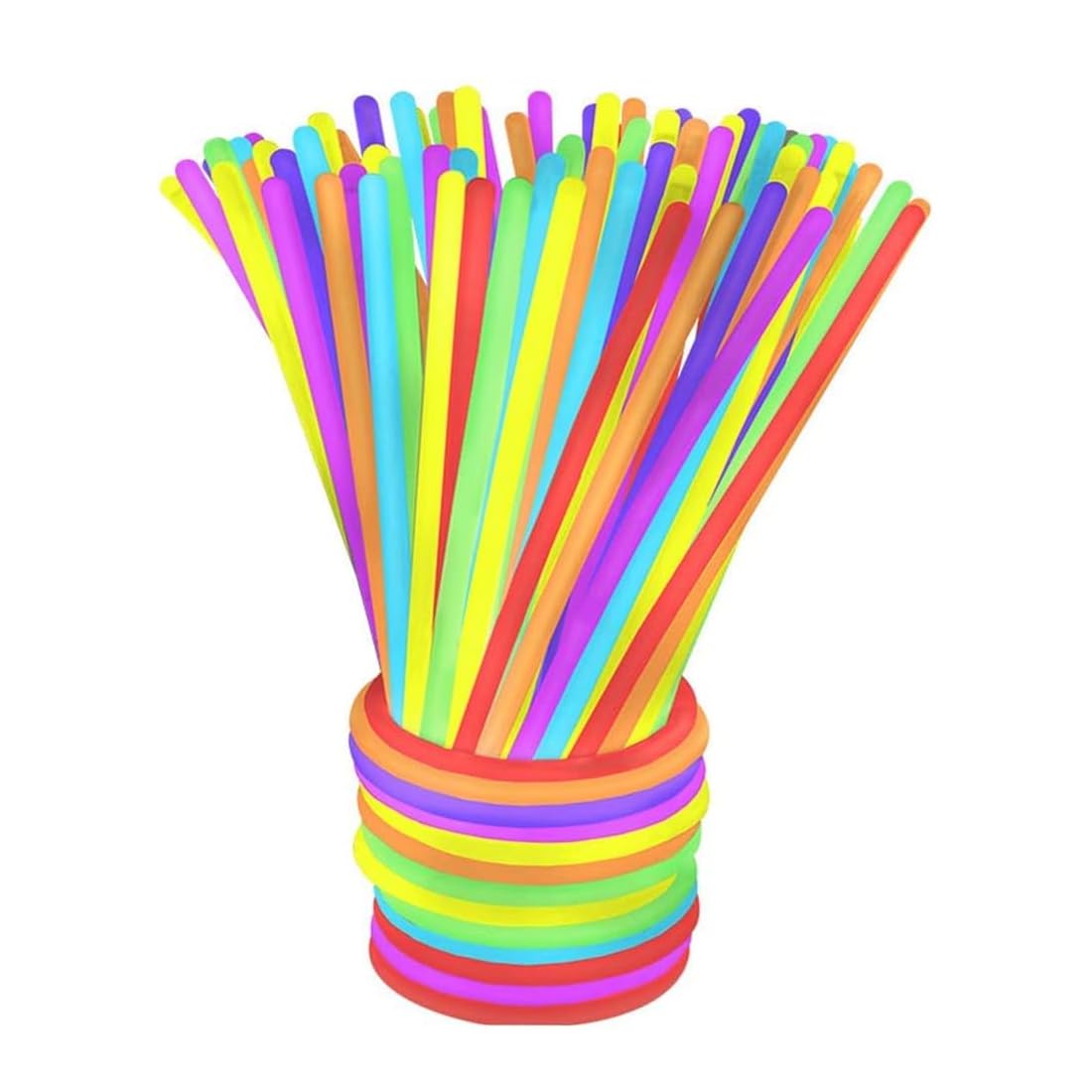 50 Pieces Glow Stick Set, Length 20 cm, Luminous Bracelet, Neon Glow Stick Party Set with Plug, for Parties, Weddings, Halloween Decoration