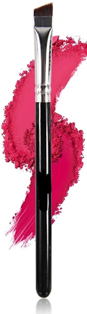 Ultra Thin Angled Precision Eyeliner Brush - Synthetic Bristles, Cruelty Free, Ergonomic Wooden Handle, Ideal for Gel Eyeliners and Liquids (Black)