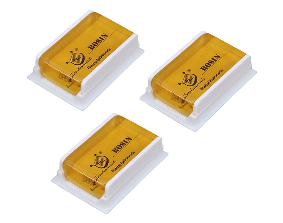 Rosin Natural for Violin Cello Viola Rosin Light Low Dust for Bows String Music Instrument Accessory Yellow with Case 3 Pack