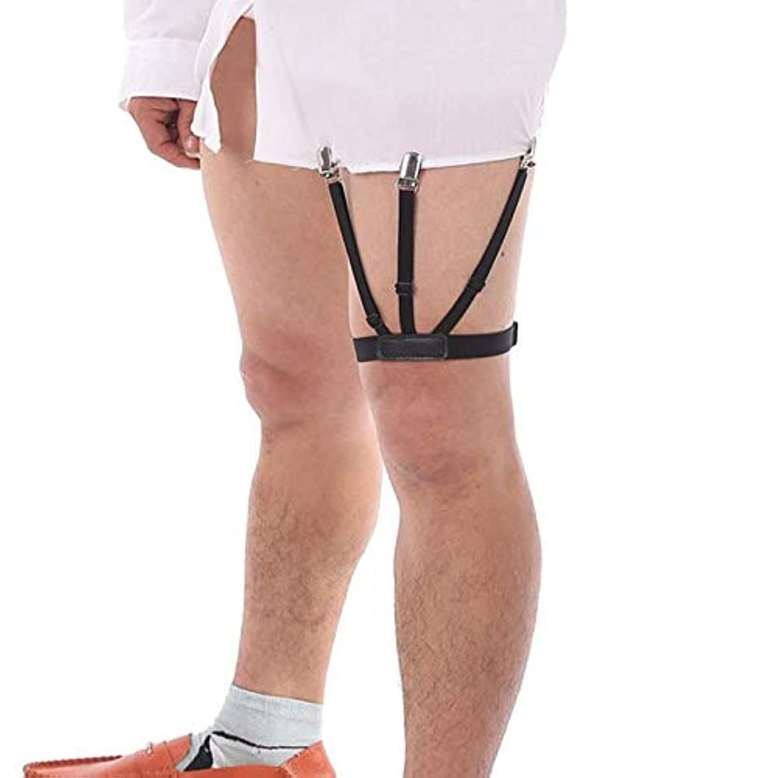 Soko Mesh Men's Shirt Stays Adjustable Shirt Holders Crease-Resistance Belt Stirrup Style Suspenders
