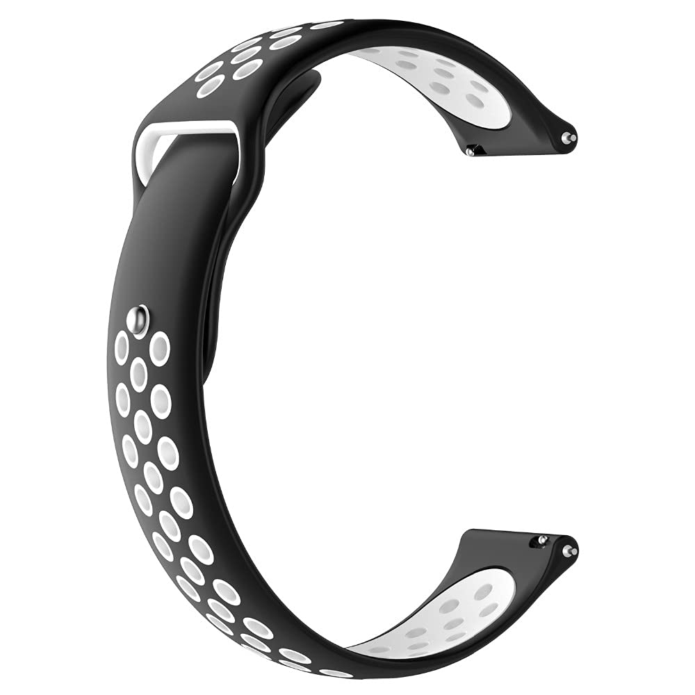 Liger Silicone Watch Bracelet From Liger Compatible With Watch Size 22mm Black and White