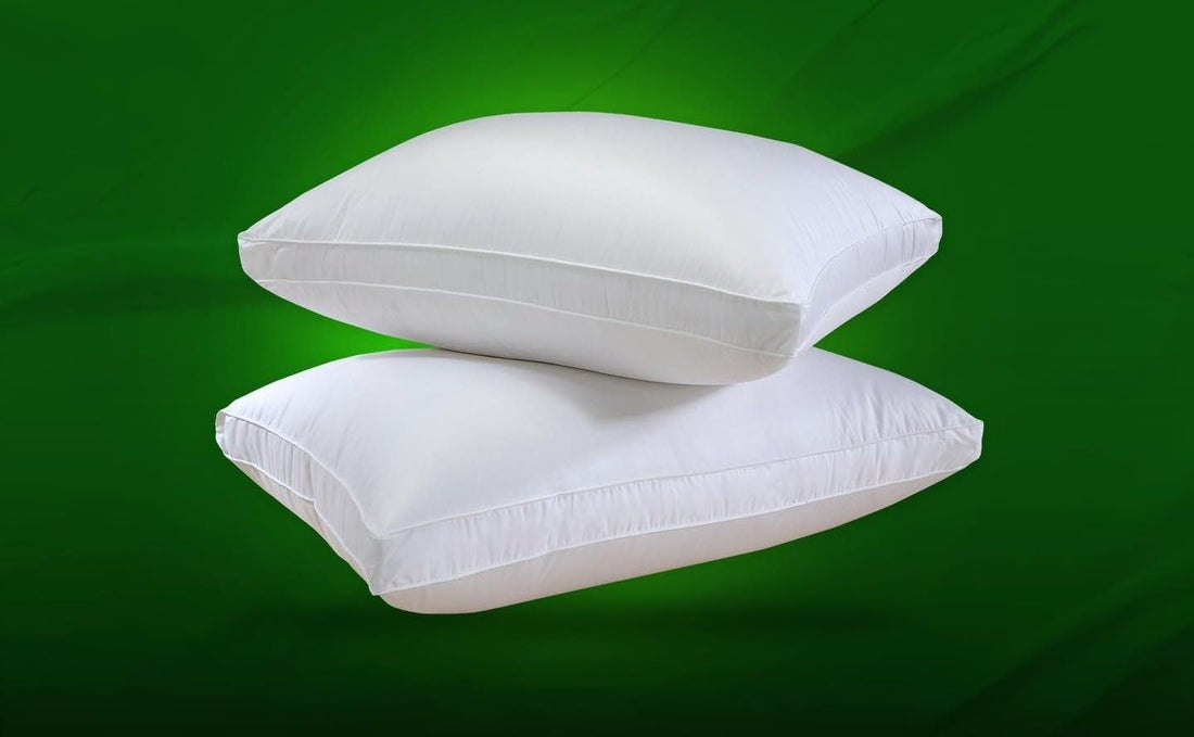 England Luxury Hotel Pillow, Supersoft Fiber Fill, White Cotton Fabric, Queen Size (2 Pack)