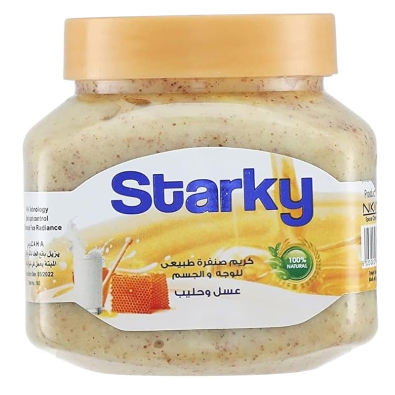 Starky Natural Scrub Cream With Honey&Milk For Face&Body-300ml