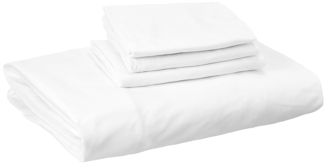 Khoyot Hotel-style plain cotton fitted sheet set - 4 pieces (1 sheet - 1 pillow - 2 pillowcases) - Size (200cmx200cmx30cm) - White