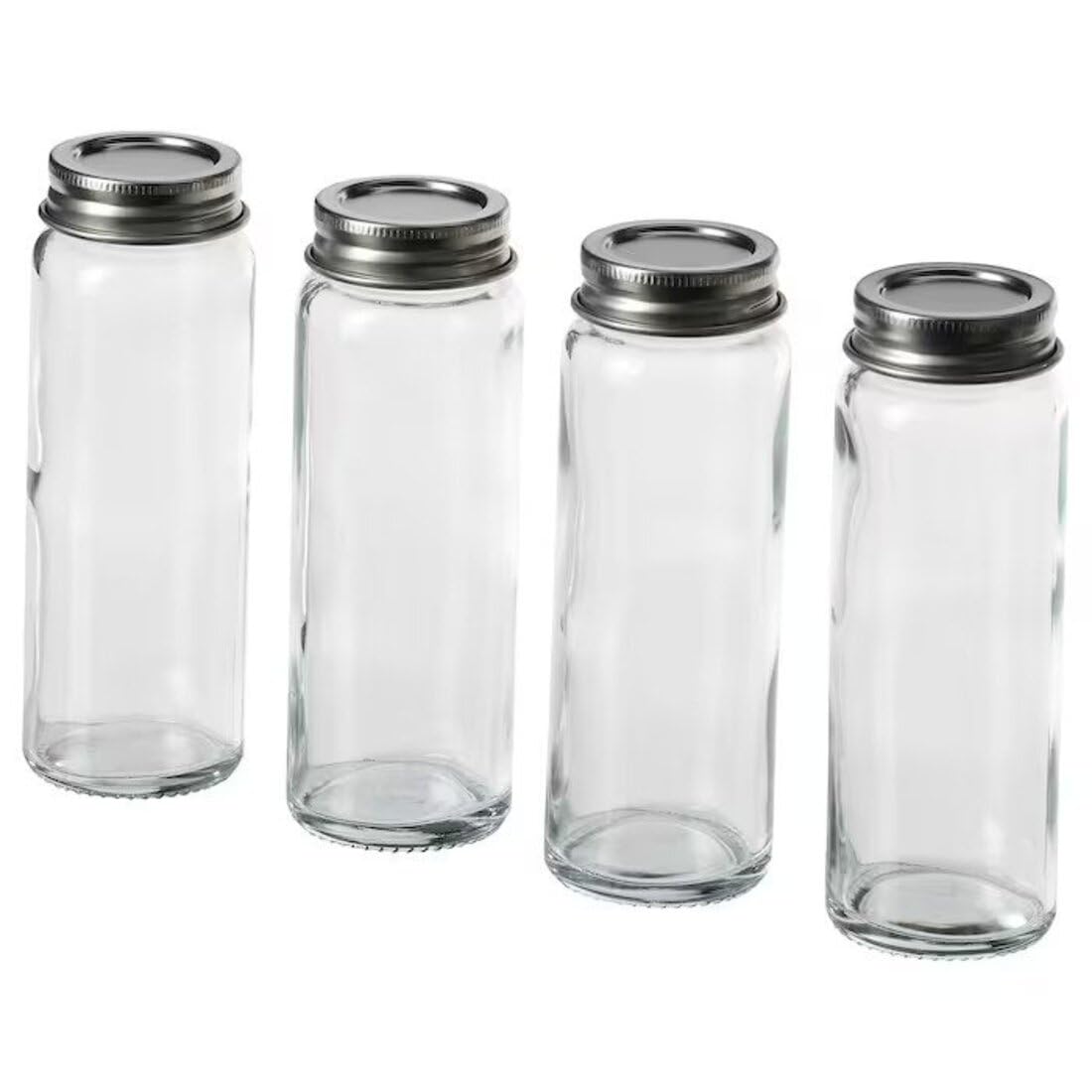Digital Shoppy CITRONHAJ Spice jar, clear glass/stainless steel, 35 cl (12 oz) (4 pack)