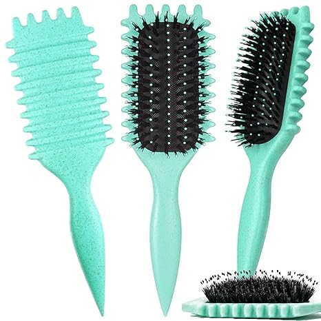 Curly Brush - Brush, Curly Hair Brush Styling, Wet & Dry Detangler Hair Brush, The Essential Tool For Shaping & Styling Your Curls, Achieve Perfectly Defined, Square Shape (Mint Green)