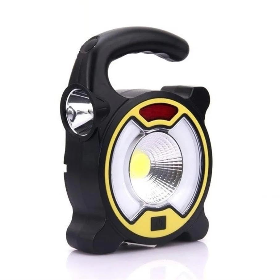 Storm Light - Portable Solar 2-in-1 COB LED Flashlight Rechargeable with USB, Designed for Hurricanes, Power Cuts, Emergency Use, Hiking, Outdoor Activities, and Home Lighting During Blackouts