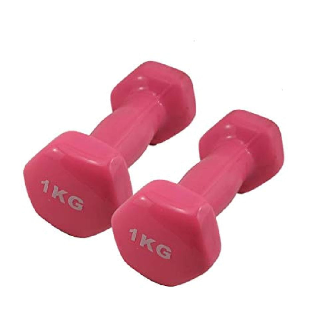 Rubber Dumbbell 1 Kg - Pink