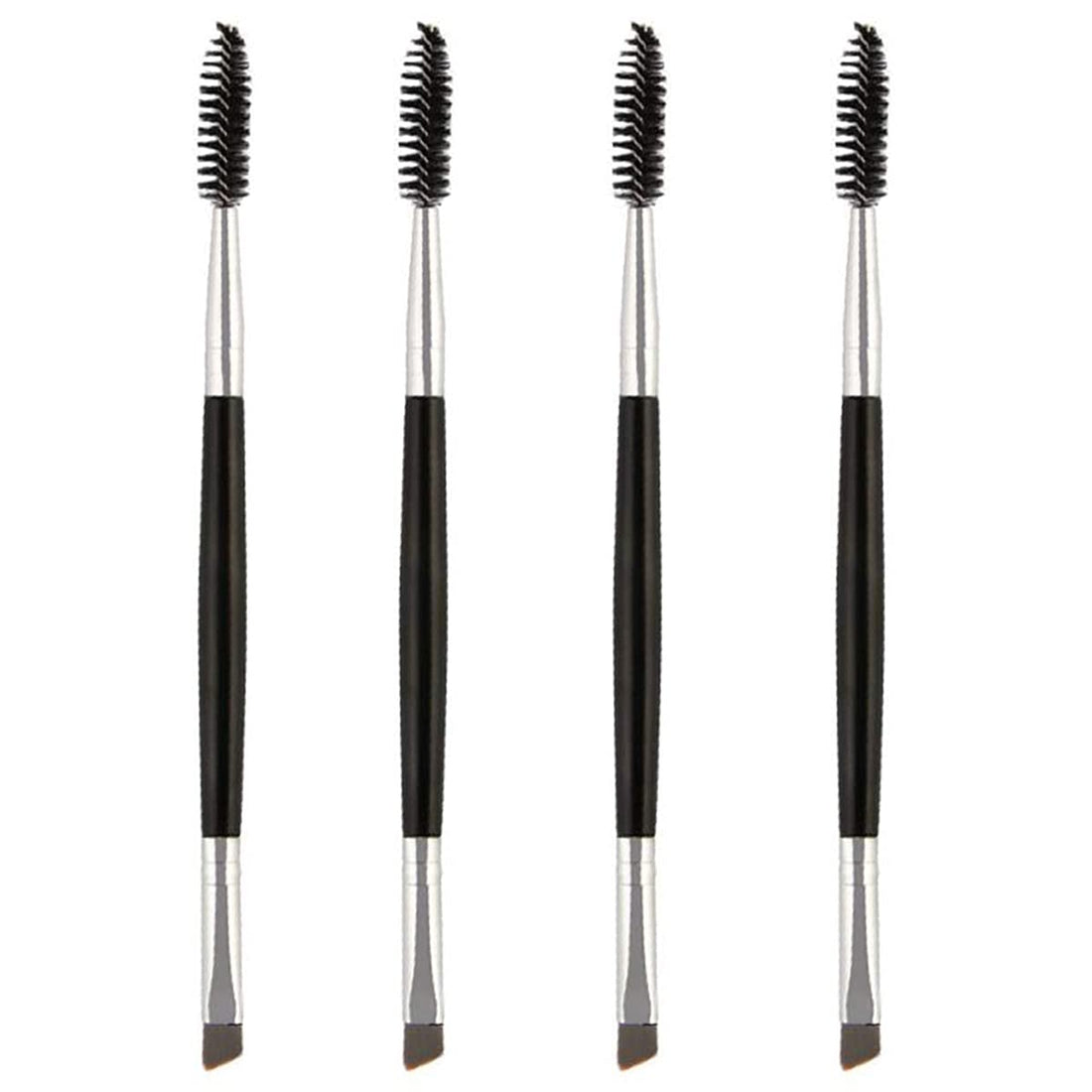 DELFINO Double Sided Eye Brow Brush, Existing Beauty Henna Eyebrow Tint Brush Angled Eye Brow Comb and Spoolie Suitable for Women Cosmetic Tool