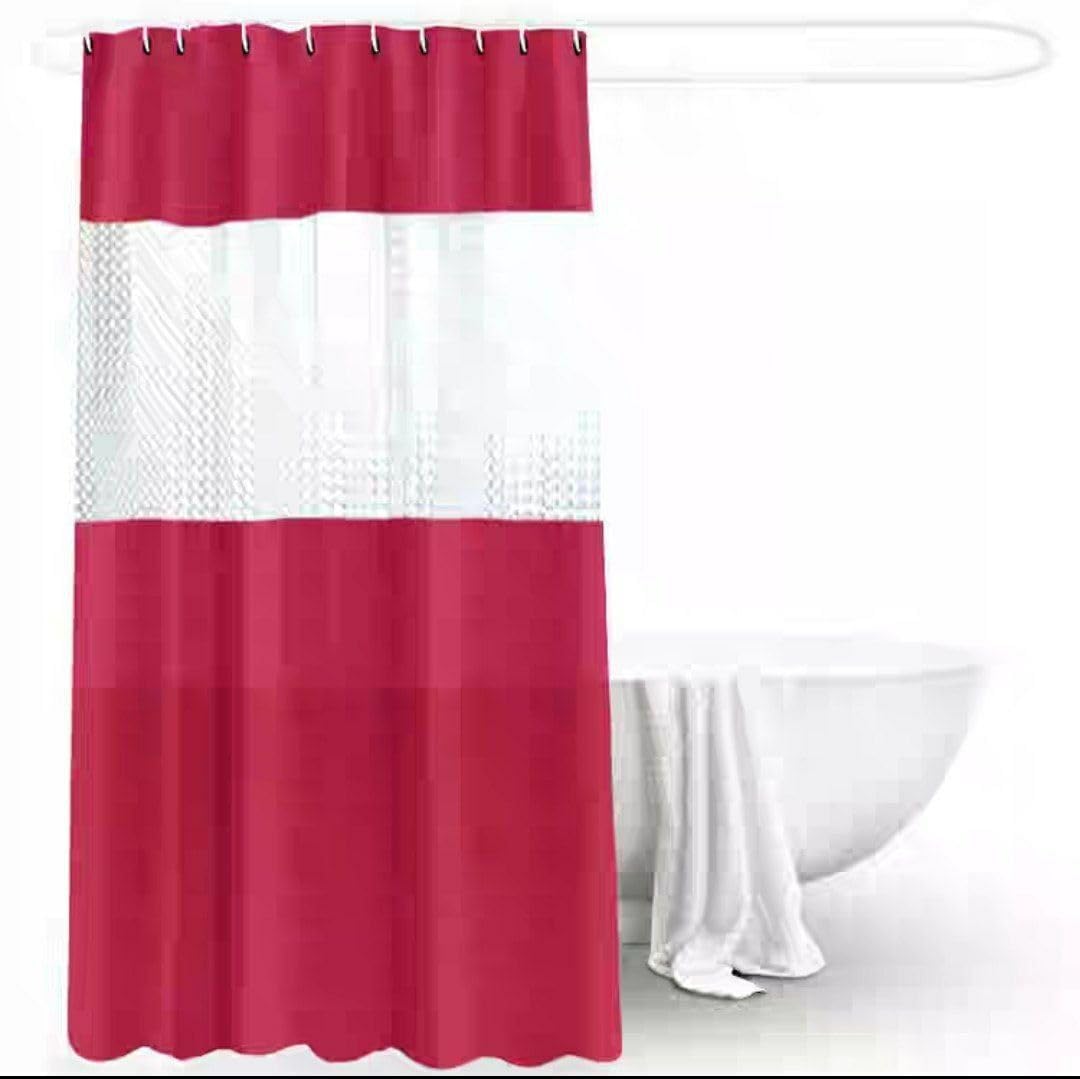 Nopatia Waterproof Shower Curtain - Elegant Solid Design - Waterproof - Waterproof - High Quality Material - Adds a Modern and Practical Touch for Modern Bathroom (Red)