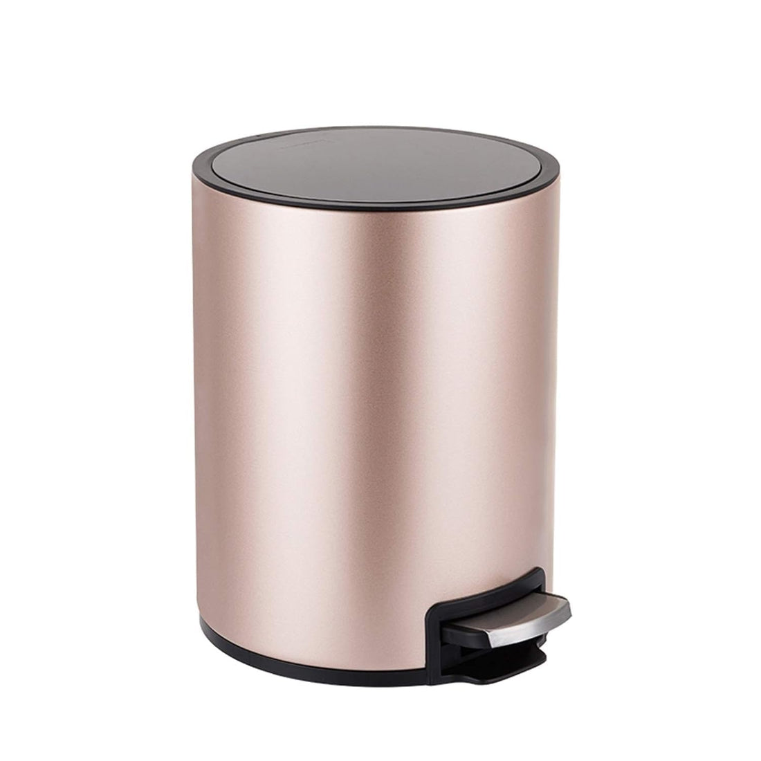 Pedal Bin with Lid, Stainless Steel Kitchen Waste Bin, Waste Bin, Waste Bin for Bedroom, Home, Bathroom, Rose Gold Stainless Steel Square Pedal Bin, 6L