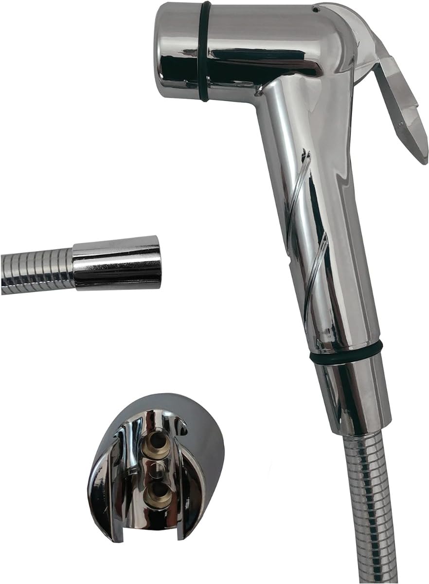 Generic PMCC Premier Miro Outdoor C Attachment Bidet with Hose, Silver